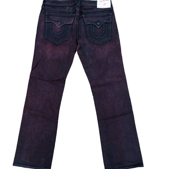 True Religion Jeans Size 40 STRAIGHT BIG T Black/Red - Picture 9 of 15